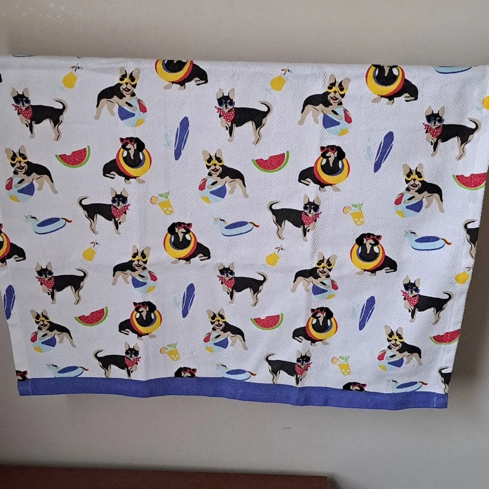 5 Dog Themed Hand Towels (4th/July, Summer, Fall, Dachsund, Corgi, St. Bernard)